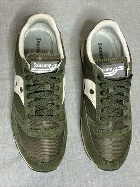 Saucony Men’s Jazz 81 Olive Green  Retro Suede Leather Sneakers